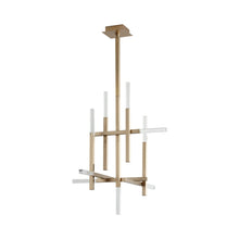 Load image into Gallery viewer, Atlantis LED Chandelier in Aged Brass (9-Light).