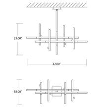 Load image into Gallery viewer, Atlantis LED Chandelier - line drawing.