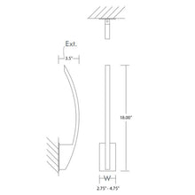 Load image into Gallery viewer, Bolo LED Wall Light - line drawing.