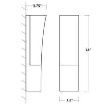 Load image into Gallery viewer, Crescent LED Wall Light - line drawing.