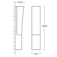 Load image into Gallery viewer, Crescent LED Wall Light - line drawing.