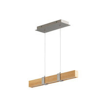 Load image into Gallery viewer, Decca LED Linear Pendant Light in Satin Nickel/White Oak (24-Inch).