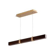 Load image into Gallery viewer, Decca LED Linear Pendant Light in Aged Brass/Walnut (36-Inch).