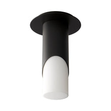 Load image into Gallery viewer, Ellipse LED Semi Flush Mount Ceiling Light in Glass/Black (Small).