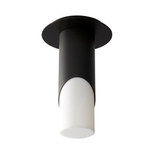 Load image into Gallery viewer, Ellipse LED Semi Flush Mount Ceiling Light in Acrylic/Black (Small).