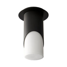 Load image into Gallery viewer, Ellipse LED Semi Flush Mount Ceiling Light in Glass/Black (Large).