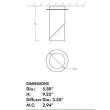 Load image into Gallery viewer, Ellipse LED Semi Flush Mount Ceiling Light - line drawing.