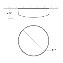 Load image into Gallery viewer, Journey LED Flush Mount Ceiling Light - line drawing.