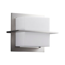 Load image into Gallery viewer, Metrix LED Bath Wall Light in Satin Nickel.