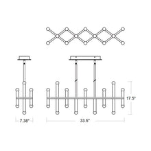 Load image into Gallery viewer, Nero LED Linear Pendant Light - line drawing.
