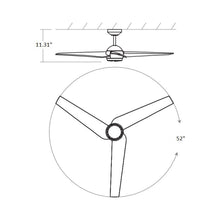 Load image into Gallery viewer, Sol Ceiling Fan - line drawing.