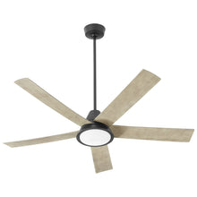 Load image into Gallery viewer, Temple Outdoor LED Ceiling Fan in Black.