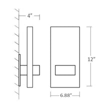 Load image into Gallery viewer, Vela LED Bath Wall Light - line drawing.