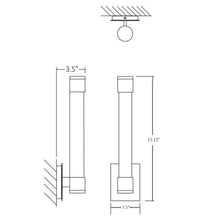 Load image into Gallery viewer, Zenith LED Bath Wall Light - line drawing.
