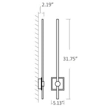 Load image into Gallery viewer, Zora LED Bath Wall Light - line drawing.