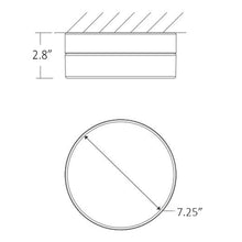 Load image into Gallery viewer, Zuri LED Flush Mount Ceiling Light - line drawing.
