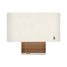Load image into Gallery viewer, Belmont Table Lamp in White/Walnut.