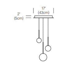 Load image into Gallery viewer, Bola LED Chandelier - line drawing.