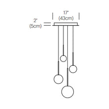 Load image into Gallery viewer, Bola LED Chandelier - line drawing.
