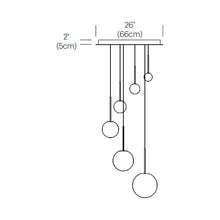Load image into Gallery viewer, Bola LED Chandelier - line drawing.