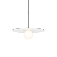 Load image into Gallery viewer, Bola LED Disc Pendant Light in Gloss White / Chrome (Medium).