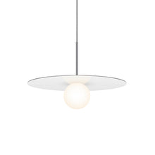 Load image into Gallery viewer, Bola LED Disc Pendant Light in Gloss White / Chrome (Large).