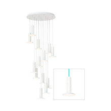 Load image into Gallery viewer, Cielo LED Chandelier in White/Turquoise (13-Light).