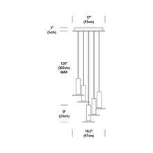 Load image into Gallery viewer, Cielo LED Chandelier - line drawing.