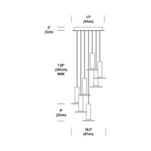 Load image into Gallery viewer, Cielo LED Chandelier - line drawing.