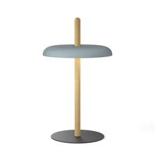Load image into Gallery viewer, Nivel LED Table Lamp in Oak/Slate Blue.