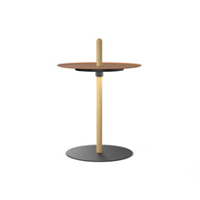 Load image into Gallery viewer, Nivel Pedestal LED Table Lamp in Oak/Terracotta (Small).