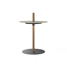 Load image into Gallery viewer, Nivel Pedestal LED Table Lamp in Walnut/White (Small).