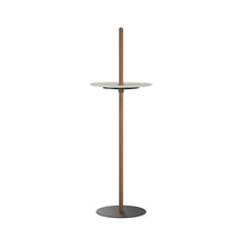 Load image into Gallery viewer, Nivel Pedestal LED Table Lamp in Walnut/White (Large).