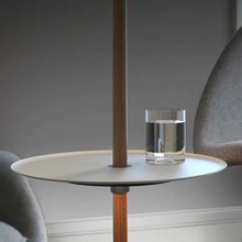Load image into Gallery viewer, Nivel Pedestal LED Table Lamp in living room.