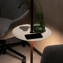 Load image into Gallery viewer, Nivel Pedestal LED Table Lamp in living room.
