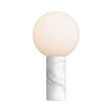 Load image into Gallery viewer, Pilar Table Lamp in White Carrara Marble.