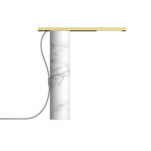 Load image into Gallery viewer, T.O LED Table Lamp in White Marble/Brass.