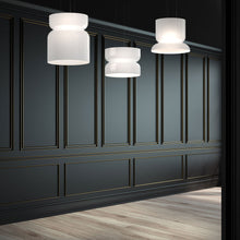 Load image into Gallery viewer, Totem Up/Down LED Pendant Light in living room.
