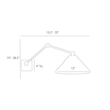 Load image into Gallery viewer, Padma Wall Light - line drawing.