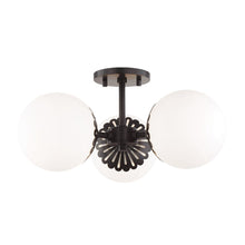 Load image into Gallery viewer, Paige 3-Light Semi-Flush Mount Ceiling Light in Old Bronze.
