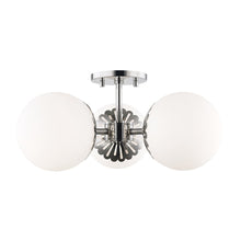 Load image into Gallery viewer, Paige 3-Light Semi-Flush Mount Ceiling Light in Polished Nickel.