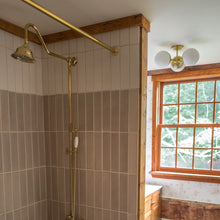 Load image into Gallery viewer, Paige 3-Light Semi-Flush Mount Ceiling Light in bathroom.