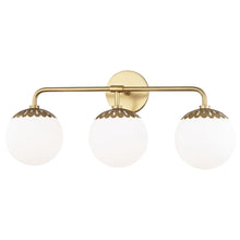 Load image into Gallery viewer, Paige Bath Vanity Light in Aged Brass/3-Light.