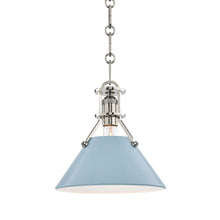 Load image into Gallery viewer, Painted No.2 Pendant Light Small/Polished Nickel/Blue Bird.