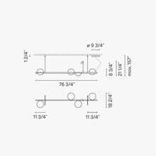 Load image into Gallery viewer, Palma 3736 LED Pendant Light - line drawing.
