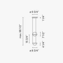 Load image into Gallery viewer, Palma Planter LED Pendant Light - line drawing.