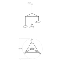 Load image into Gallery viewer, Papillons™ 4-Light LED Pendant Light - line drawing.