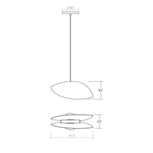 Load image into Gallery viewer, Papillons™ LED Pendant Light - line drawing.