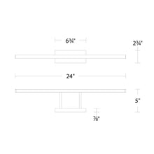 Load image into Gallery viewer, Parallax LED Bath Vanity Light - line drawing.