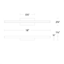 Load image into Gallery viewer, Parallax LED Bath Wall Light - line drawing.